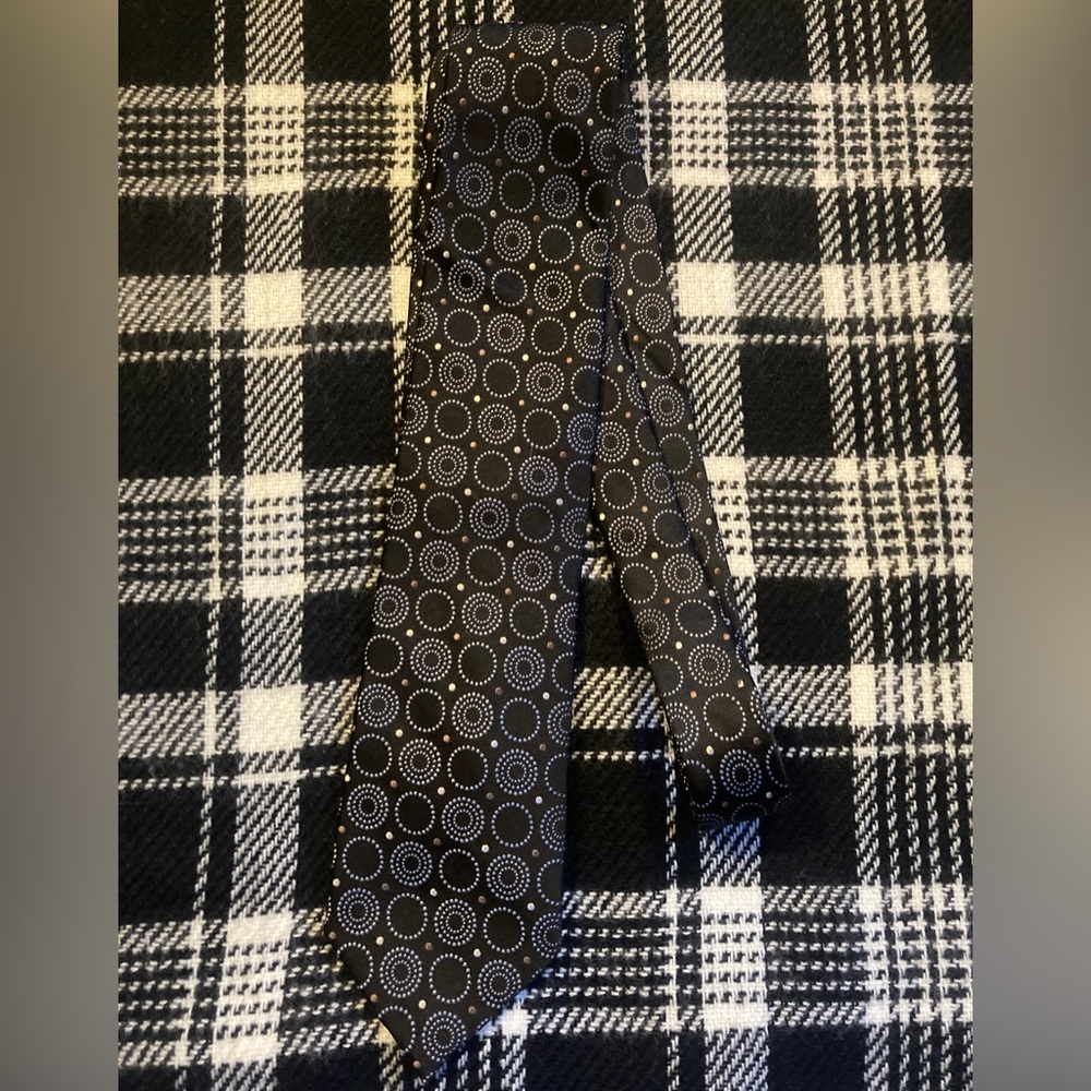 Black patterned pronto uomo necktie